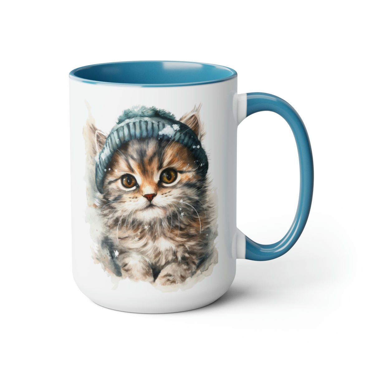 Winter Kitten In Blue Mug 15oz