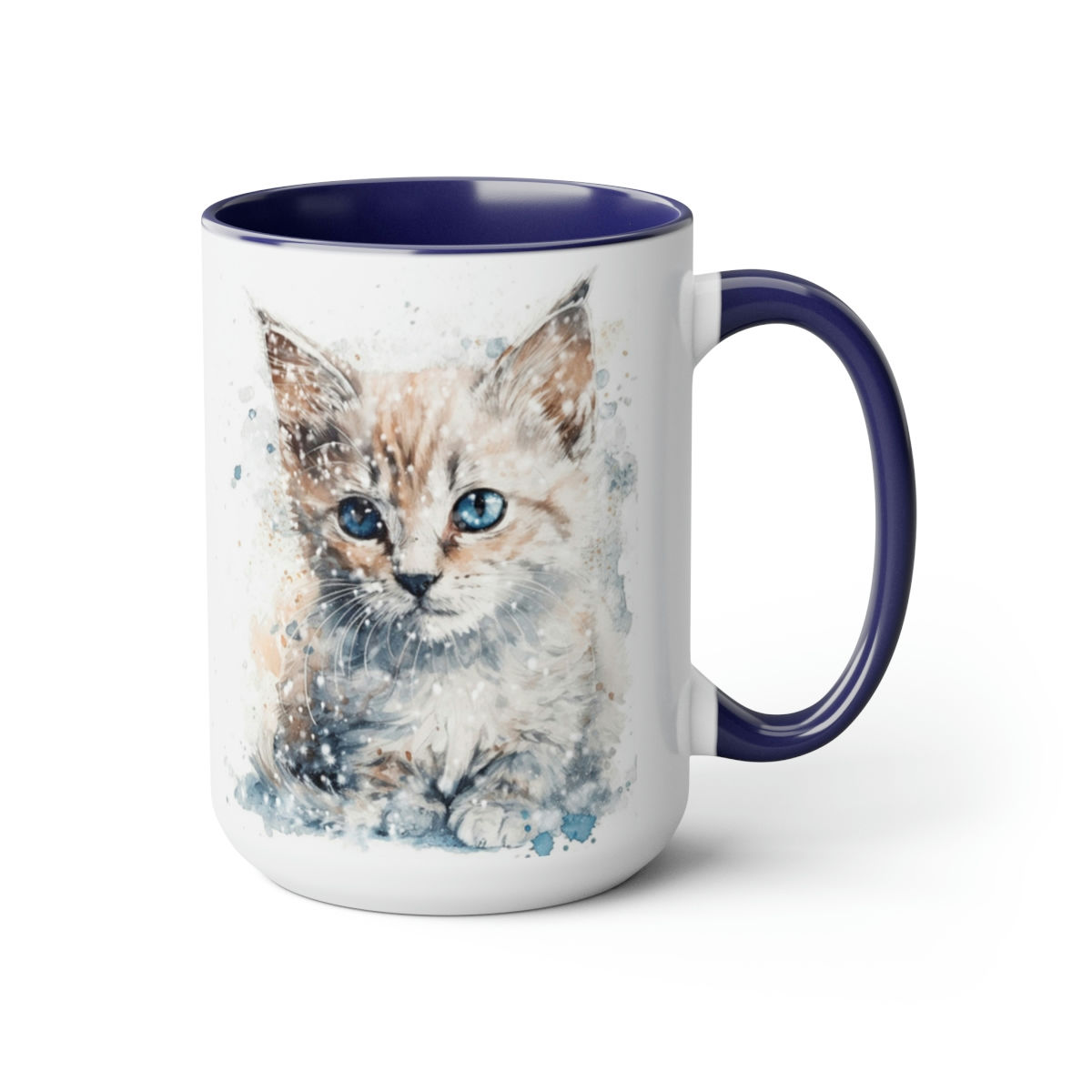 Snowy Kitty Mugs, 15oz