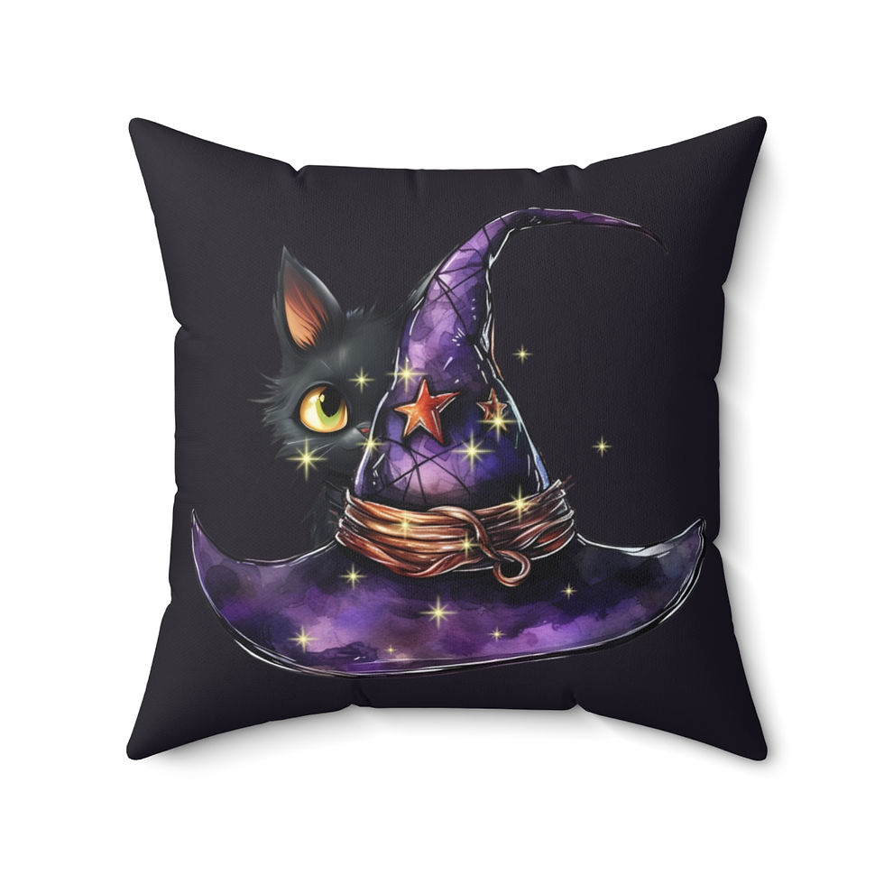 Thumbnail: Cats & Hats Spun Polyester Square Pillow
