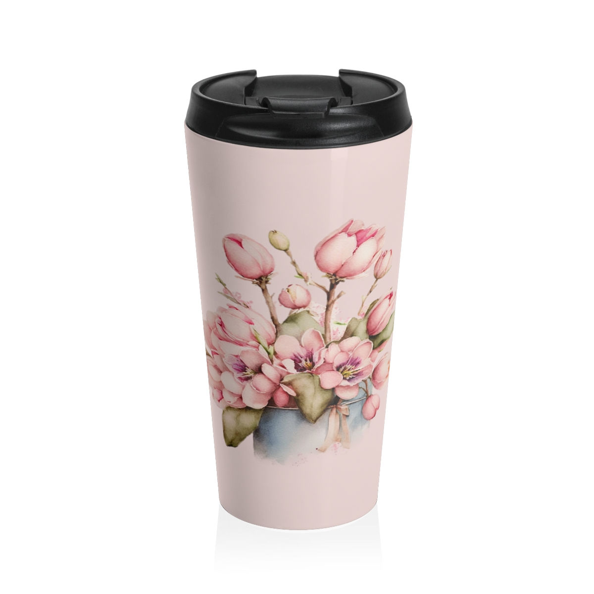 Spring Tulips in Vintage Container Stainless Steel Travel Mug