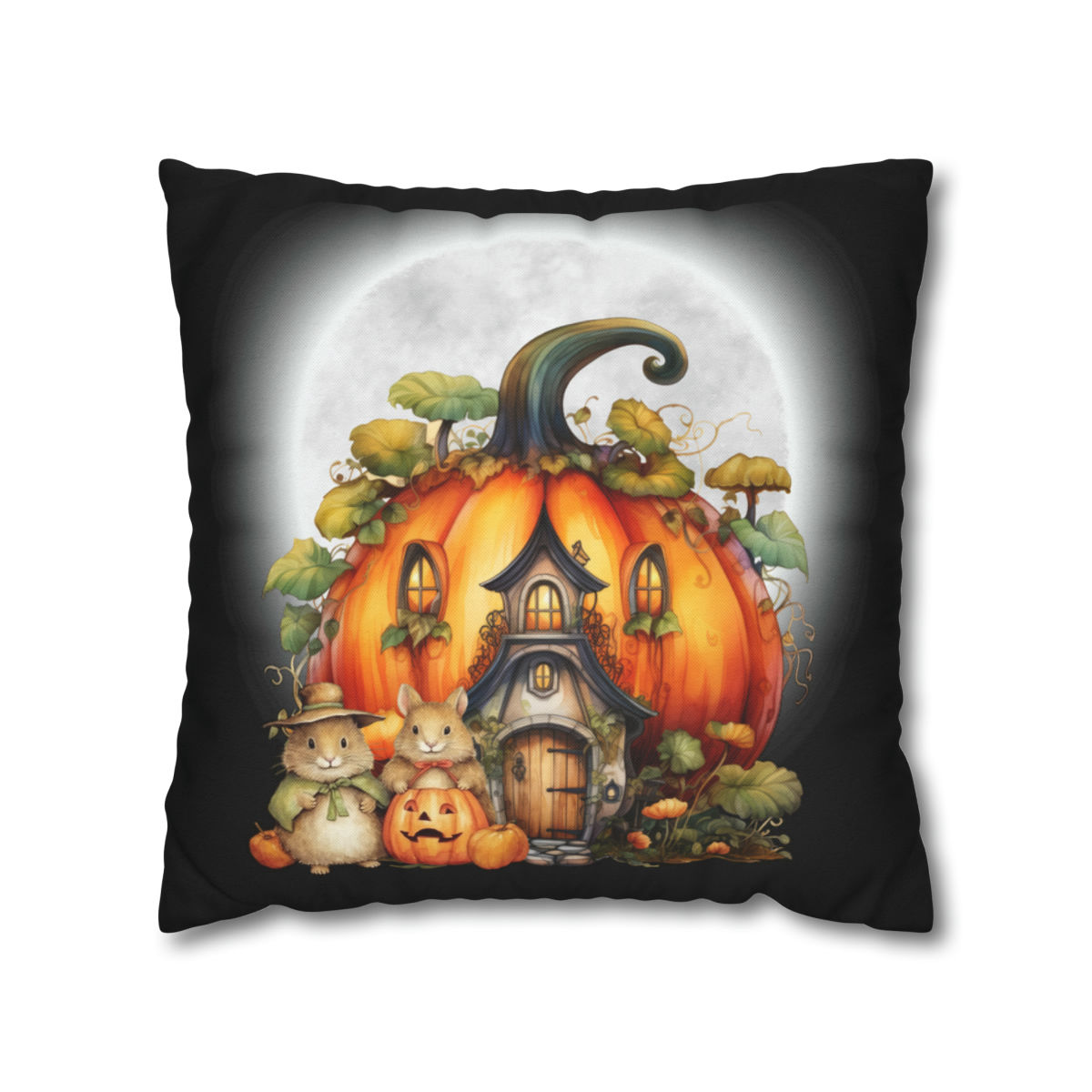  Pumpkin House V Spun Polyester Square Pillow Case