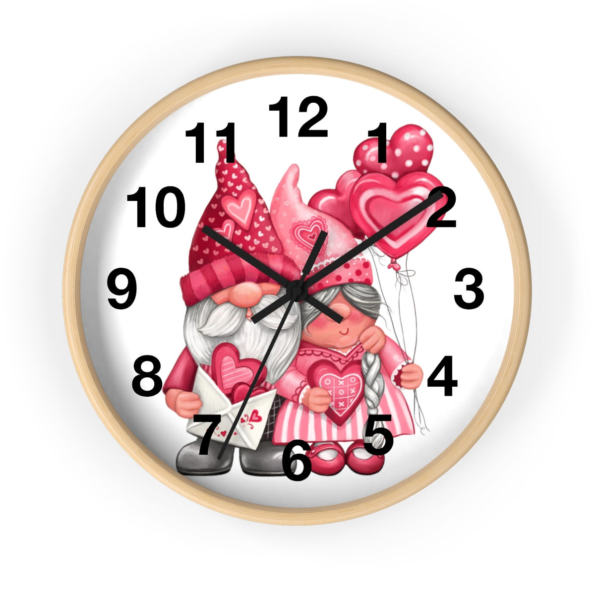 Valentine Gnome Wall Clock