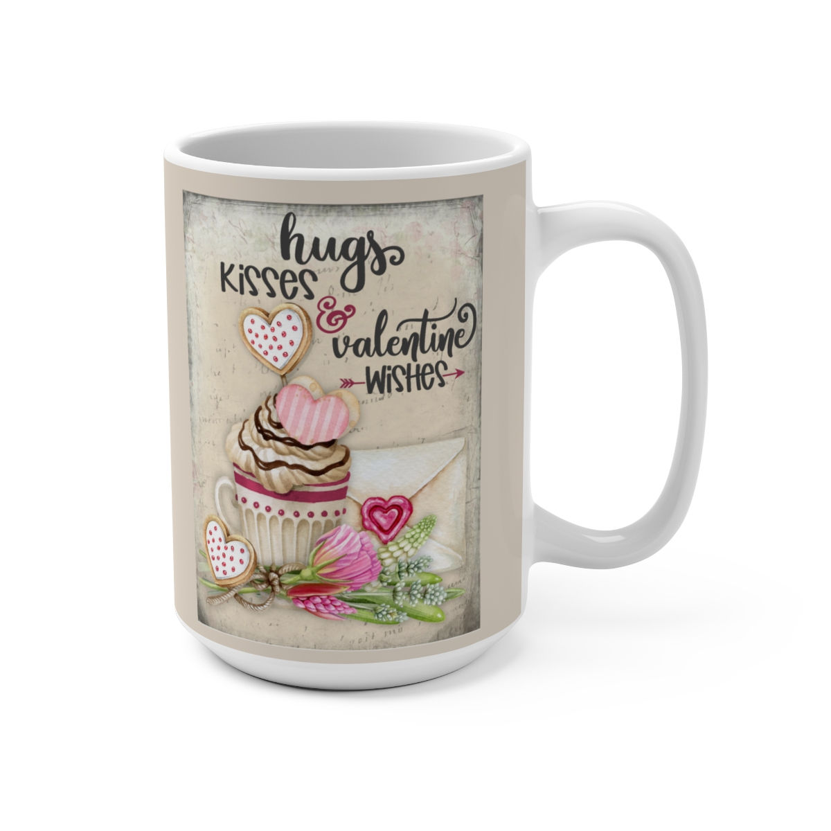 Hugs and Kisses Valentine Mug 15oz