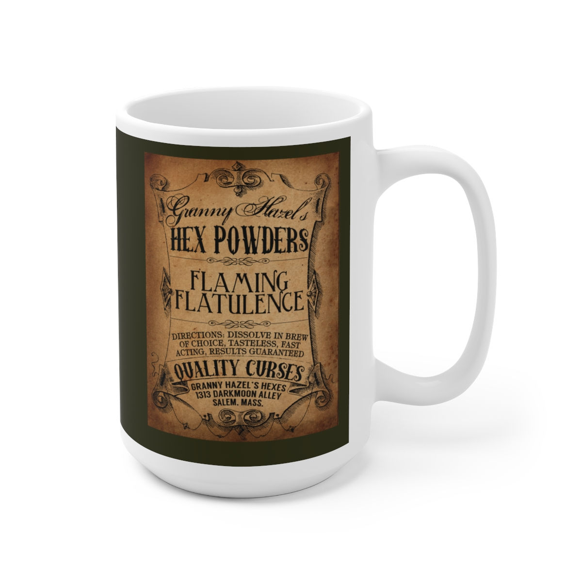 Granny Hazel's Hex Powders Flaming Flatulence Ceramic Mug 15oz