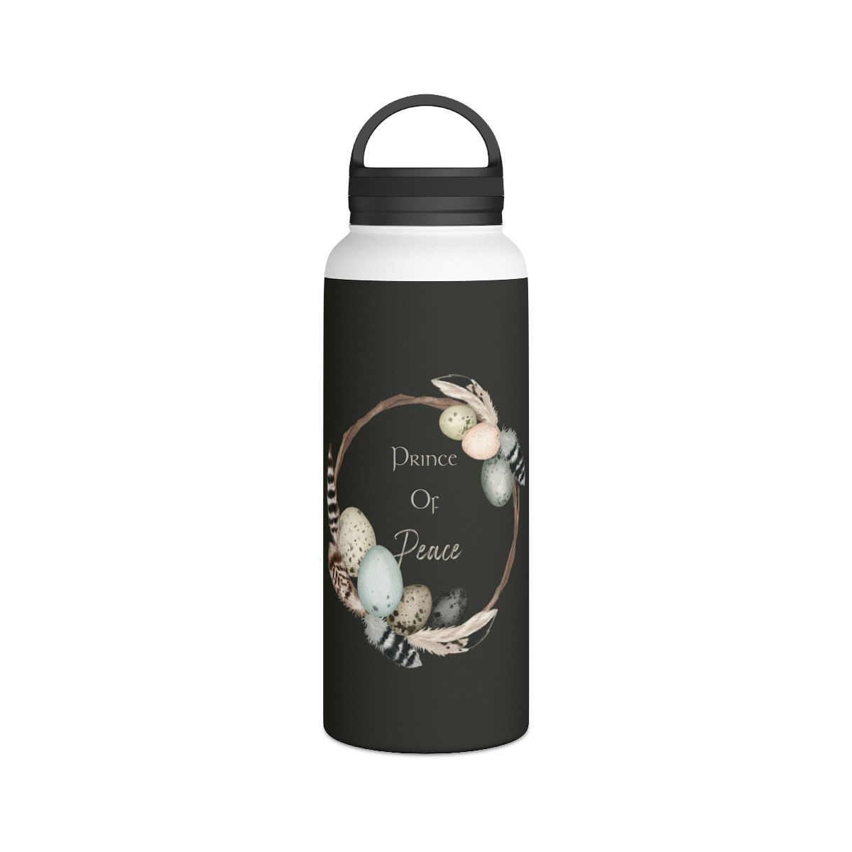 Boho Easter Prince of Peace Stainless Steel Water Bottle, Handle Lid