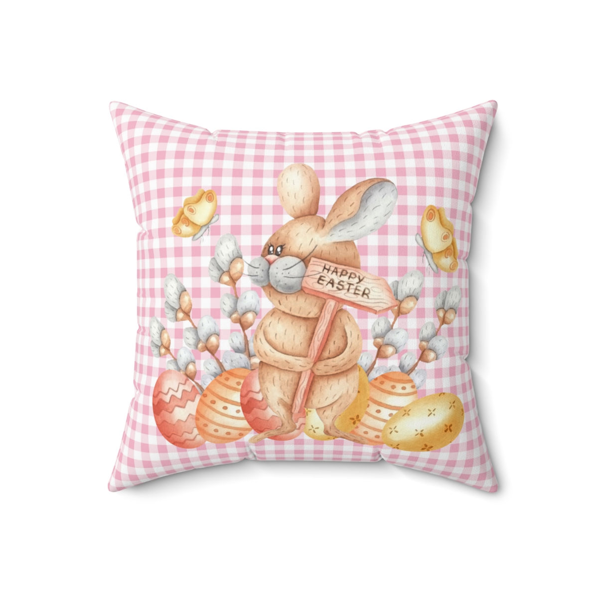 Hoppy Easter Spun Polyester Square Pillow
