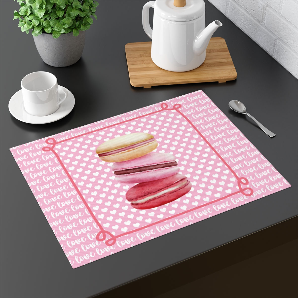 Valentine Macaroons Placemat 1pc