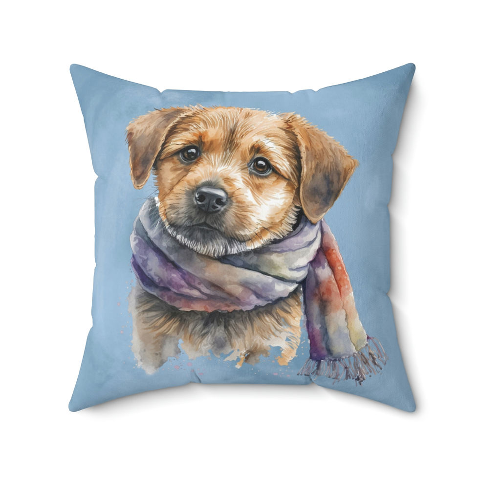 Thumbnail: Copy of Bundled Up In Blue IV Spun Polyester Square Pillow