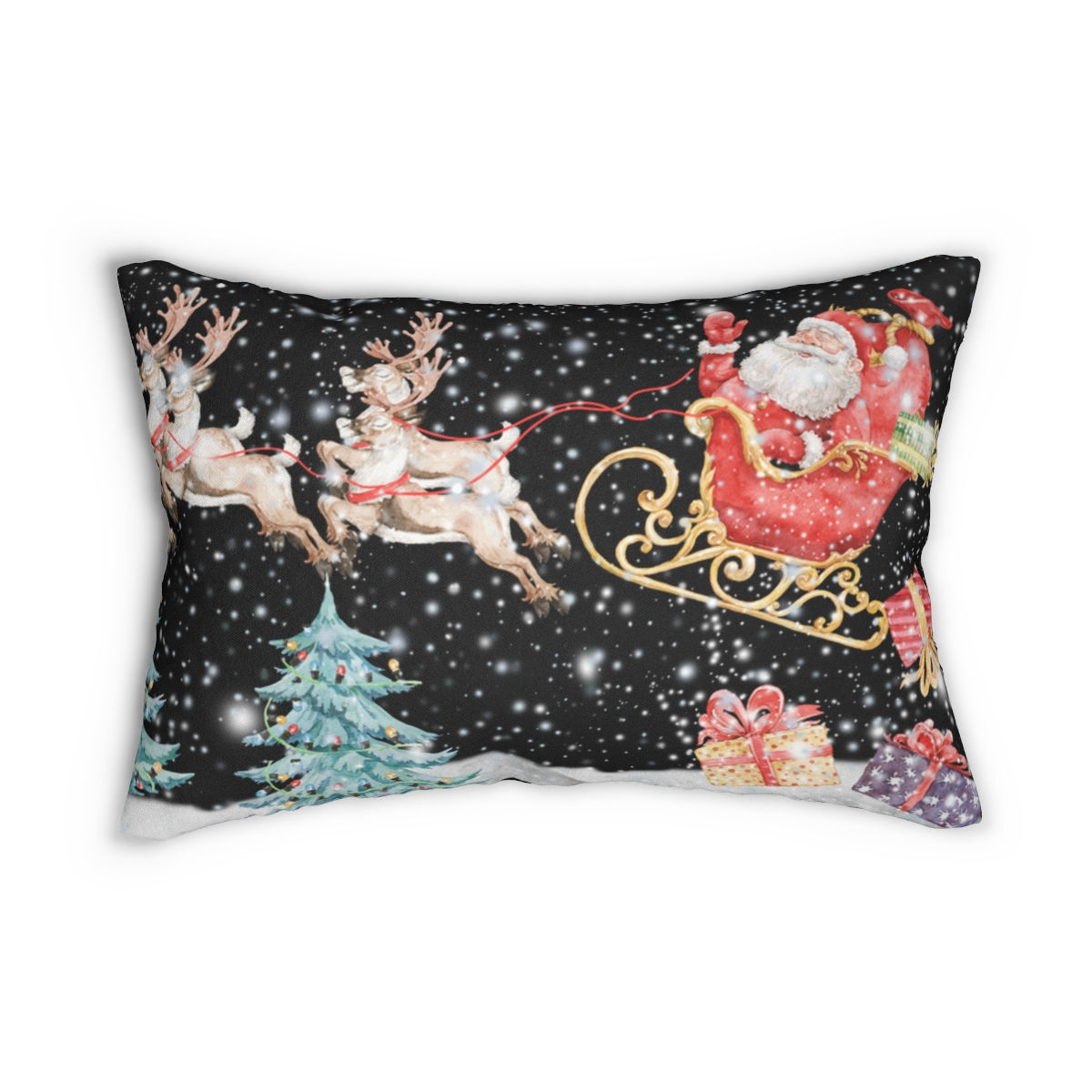 Santa Claus is Coming to Town Polyester Lumbar Pillow