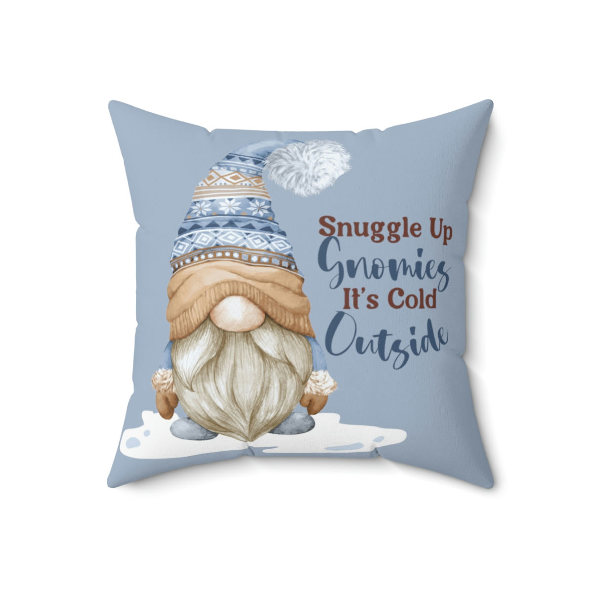 Snuggle Gnome Spun Polyester Square Pillow