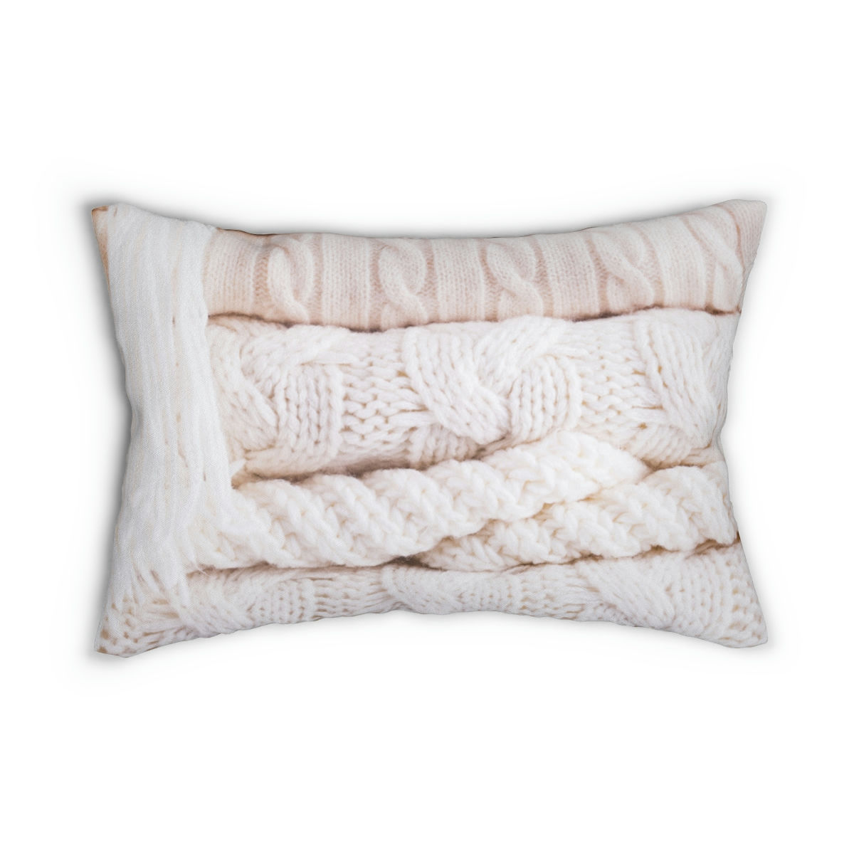 Knit-Look Sweaters Spun Polyester Lumbar Pillow