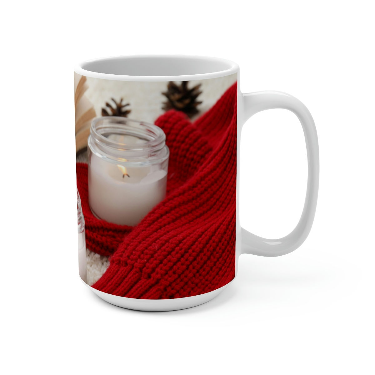 Sweater, Book and Candles Mug 15oz