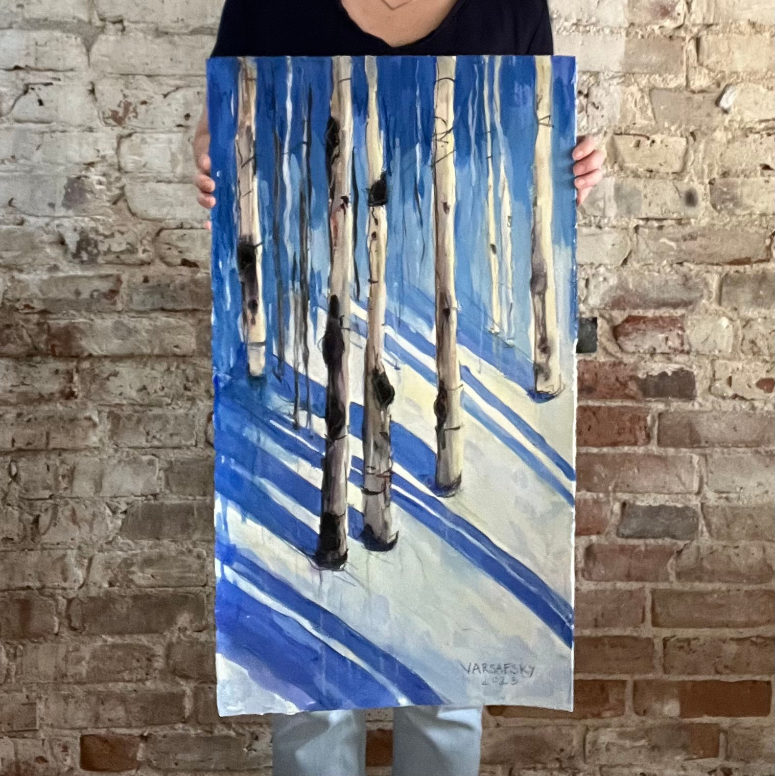 Winter Aspens: Afternoon Shadows | Unframed