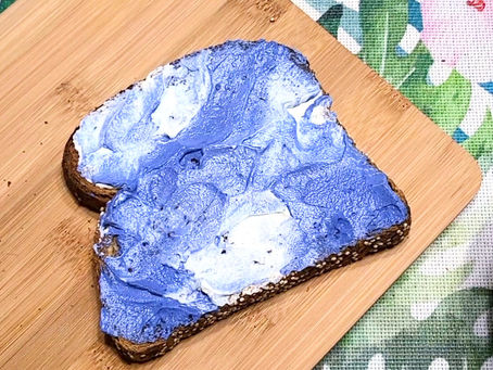 Blue Cream Cheese Toast (2 Ways)