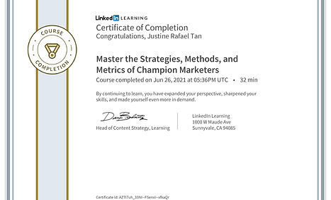 Certificate Of Completion - Linkedin Learning - Master the Strategies Methods and Metrics