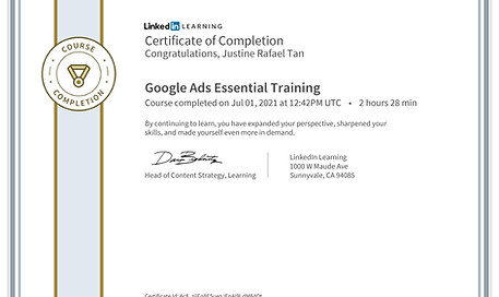 Certificate Of Completion - Linkedin Learning - Google Ads Essential Training.jpg