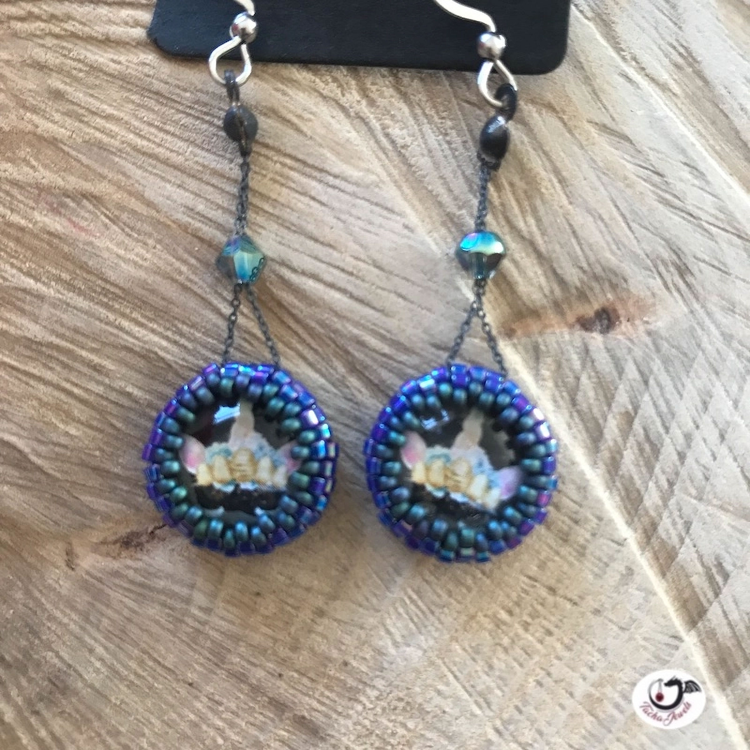 Boucles d'oreilles Couronne de licorne Bleu