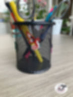 Miniature : Pot à Crayons en Aluminium avec Tissage de Dragons Multicolores - Symbole de Cou