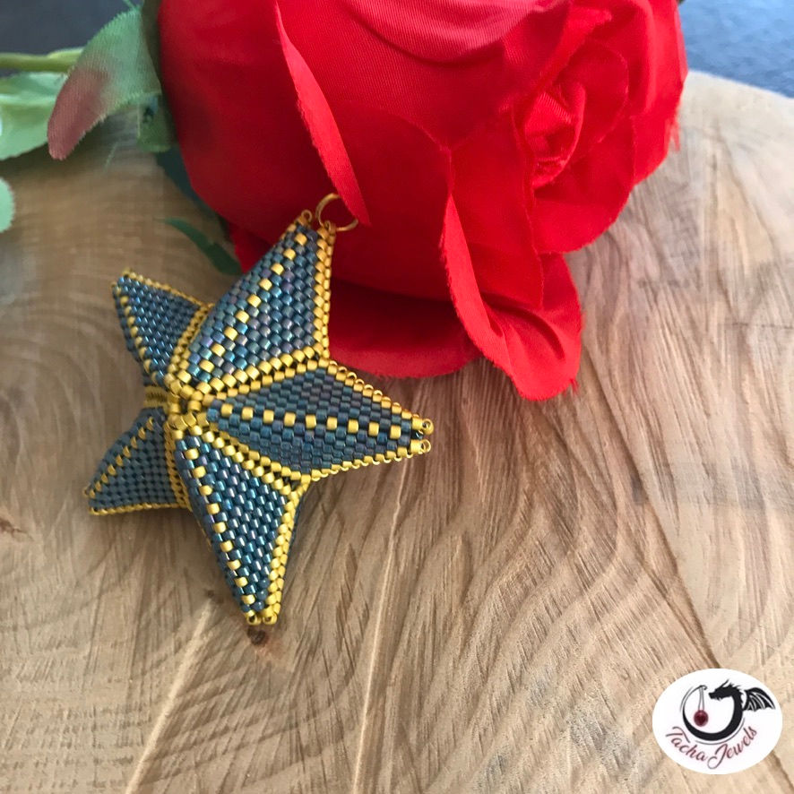 Miniature : Mini Étoile Tissée Bleue et Dorée