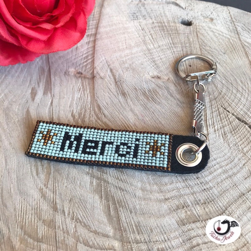 Miniature : Porte-clés "Merci" en Perles