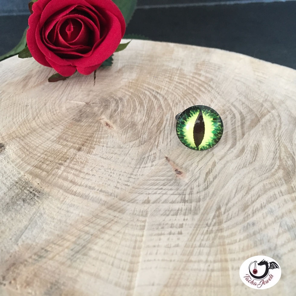 Miniature : Bague Yeux de Dragon Colorés en Cabochon Rond