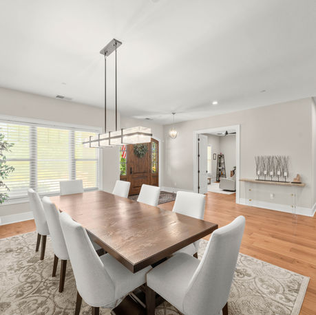 Dining area looking toward the entry hall at The Ridge, Winchester Country Club