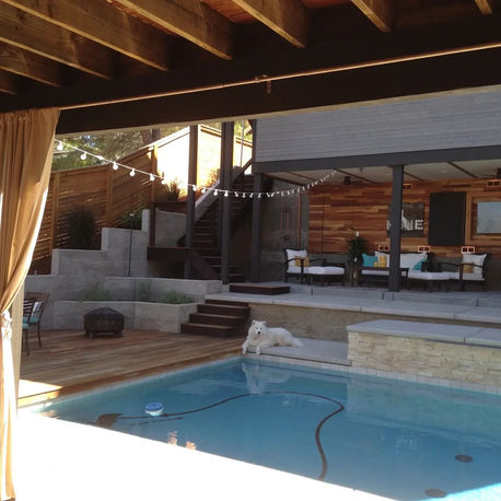 Renovated A-frame home with a new pool, spa and reclaimed-wood outdoor kitchen in Historic Folsom, CA