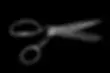 Vintage barber scissors on a black background
