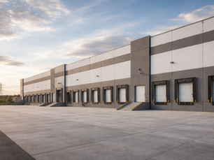 Vacant industrial warehouse property with loading docks and commercial infrastructure for bridge financing