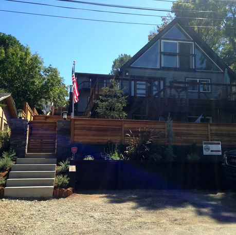 Renovated A-frame home with a new pool, spa and reclaimed-wood outdoor kitchen in Historic Folsom, CA