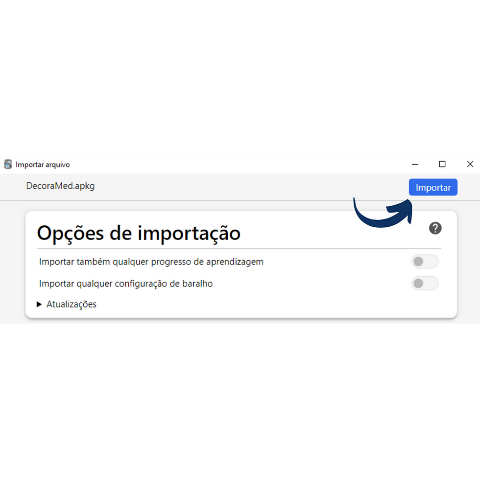 Instruções de importação dos flashcards para residência médica da DecoraMed no Anki
