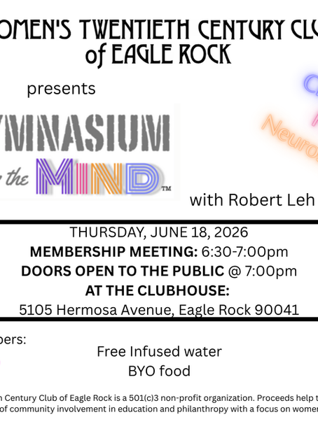 General Meeting + Gymnasium for the Mind -- Thursday, 6/18/26 @ 6:30-8:30pm