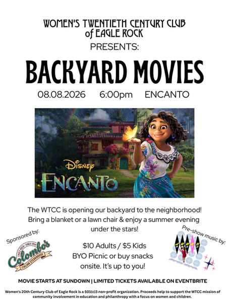 Backyard Movie Night: Encanto -- Saturday, 8/8/26 @ 6pm
