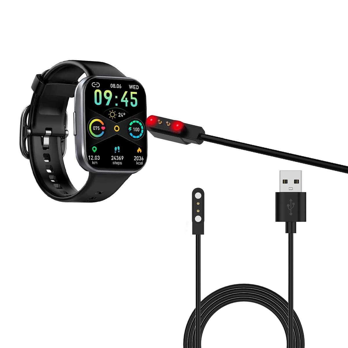yiqungo USB Cable for for MOLOCY Q23 smartwatches Charger Magnetic USB Charging