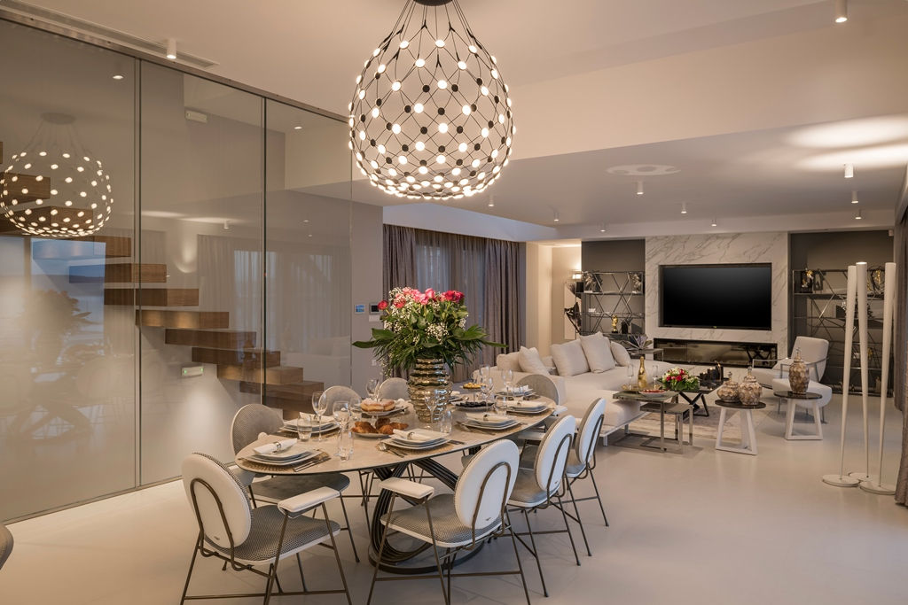 Luxury Best real estate Crete property villa house for sale buy sea front view private pool Greece invest amazing living room