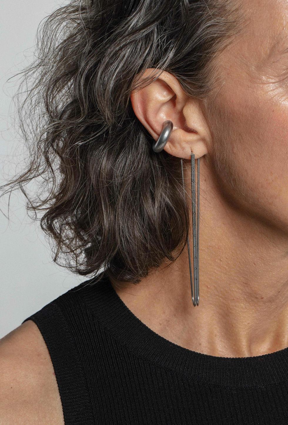 Thumbnail: Esther Heite: Sling Earrings STEEL