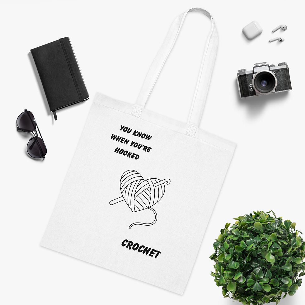 You Know When You re Hooked Crochet Cotton Tote (Option A)