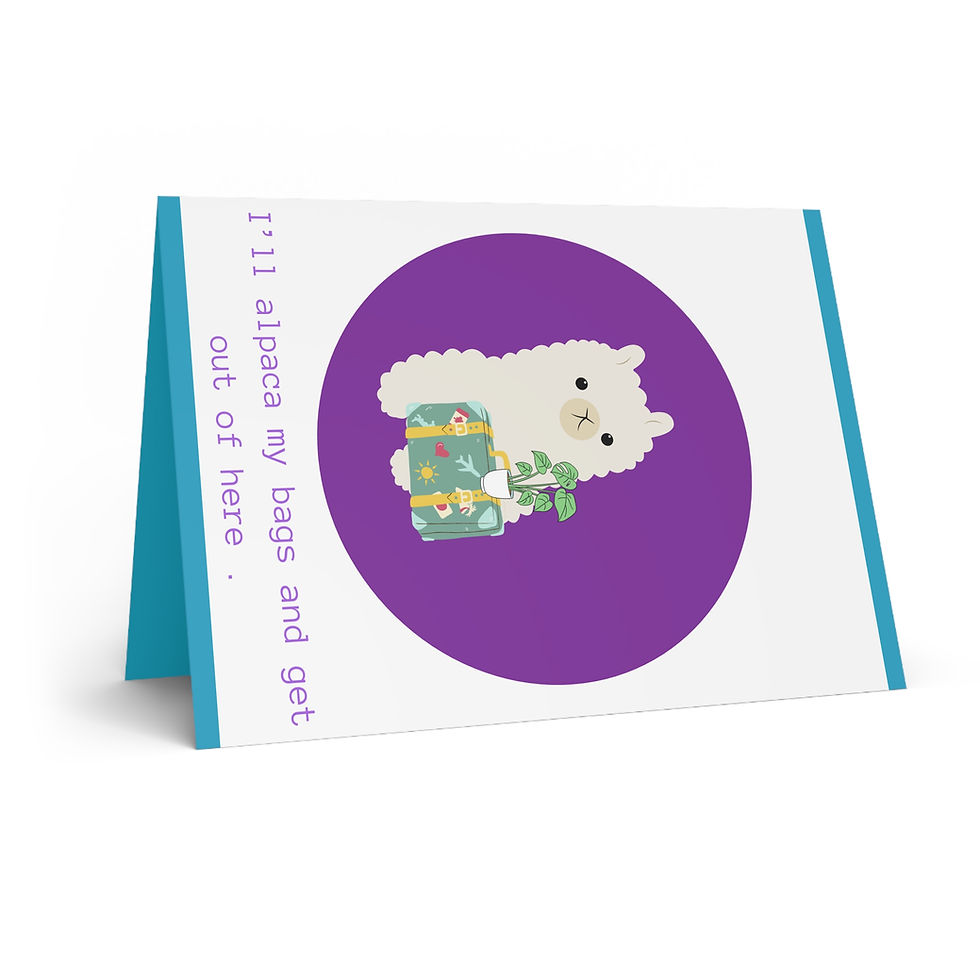 Thumbnail: I'll Alpaca My Bags Greeting Card