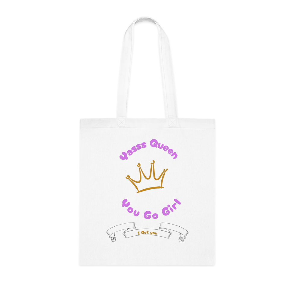 Thumbnail: An Original Design Yasss Queen Cotton Tote, Gift for Her/Him Accessory