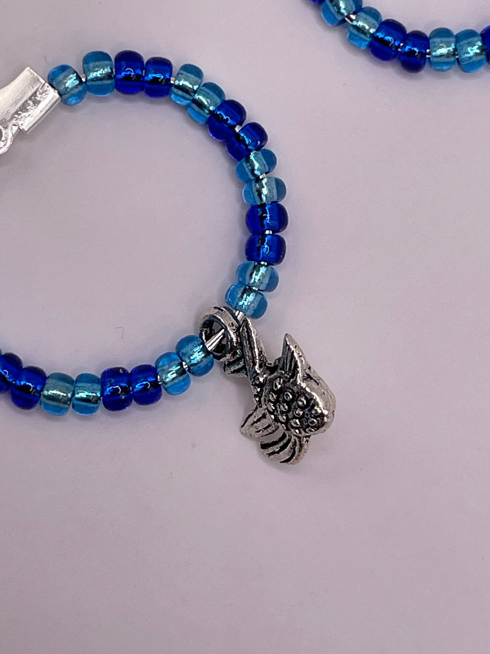 Thumbnail: Earrings Little Fishes Silver plated & Beads 