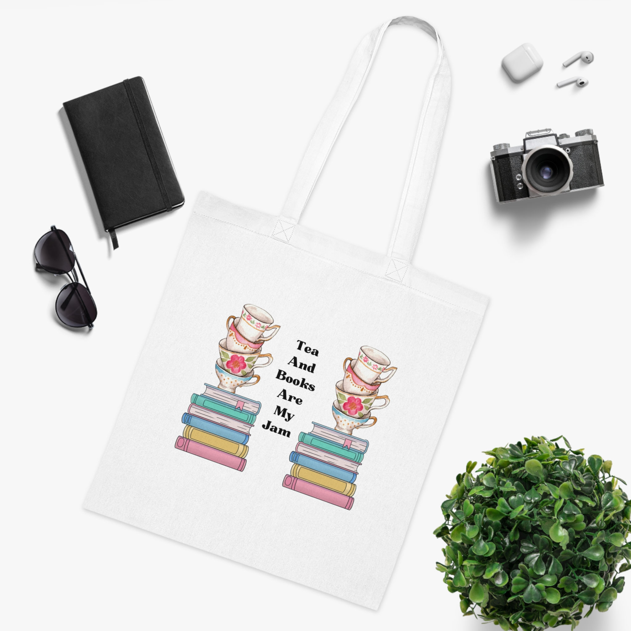 Tea and Books Are My Jam Cotton Tote