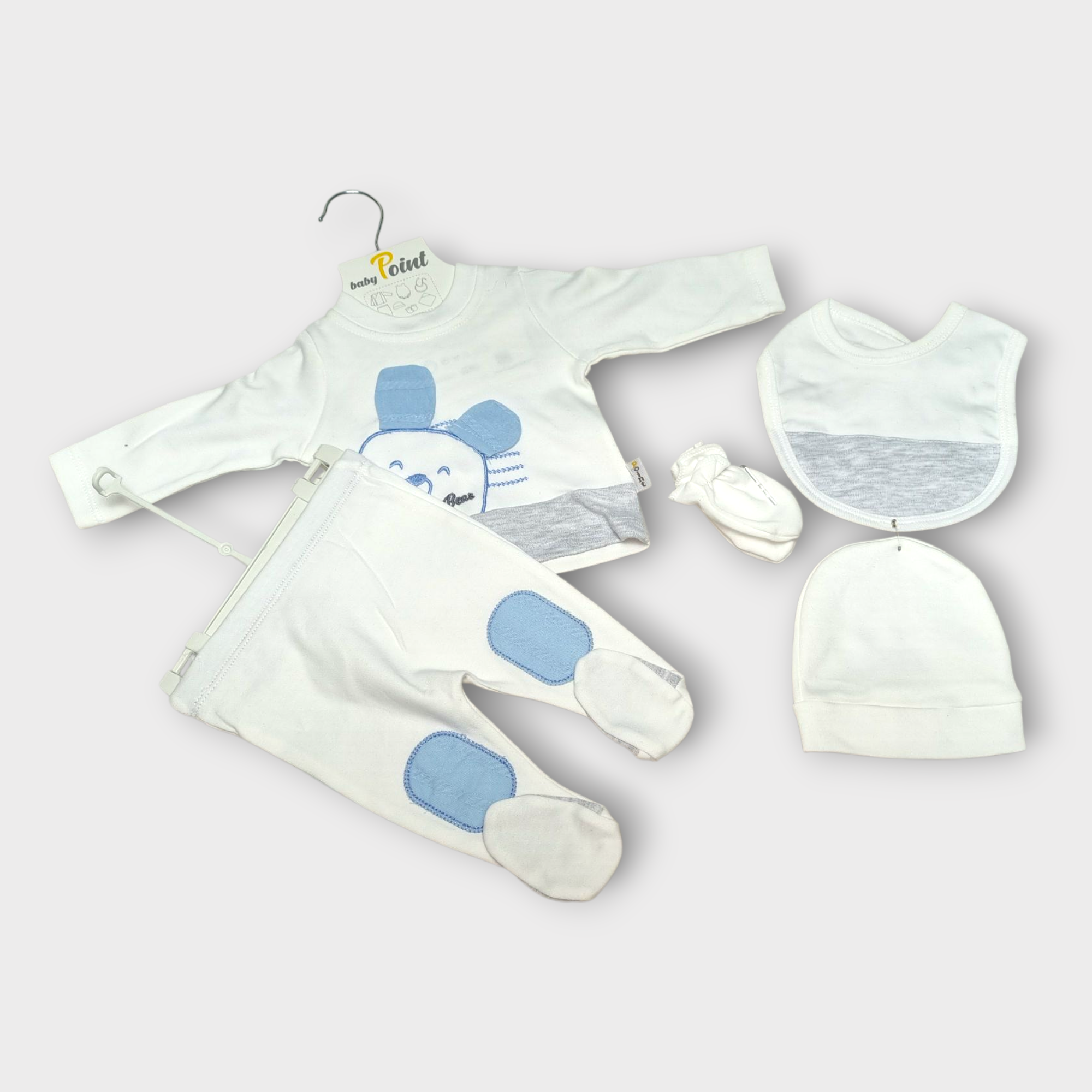 Baby Point 5'li Erkek Bebek Hastane Çıkış Seti