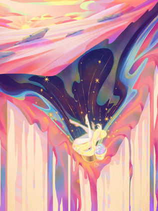 A falling girl.