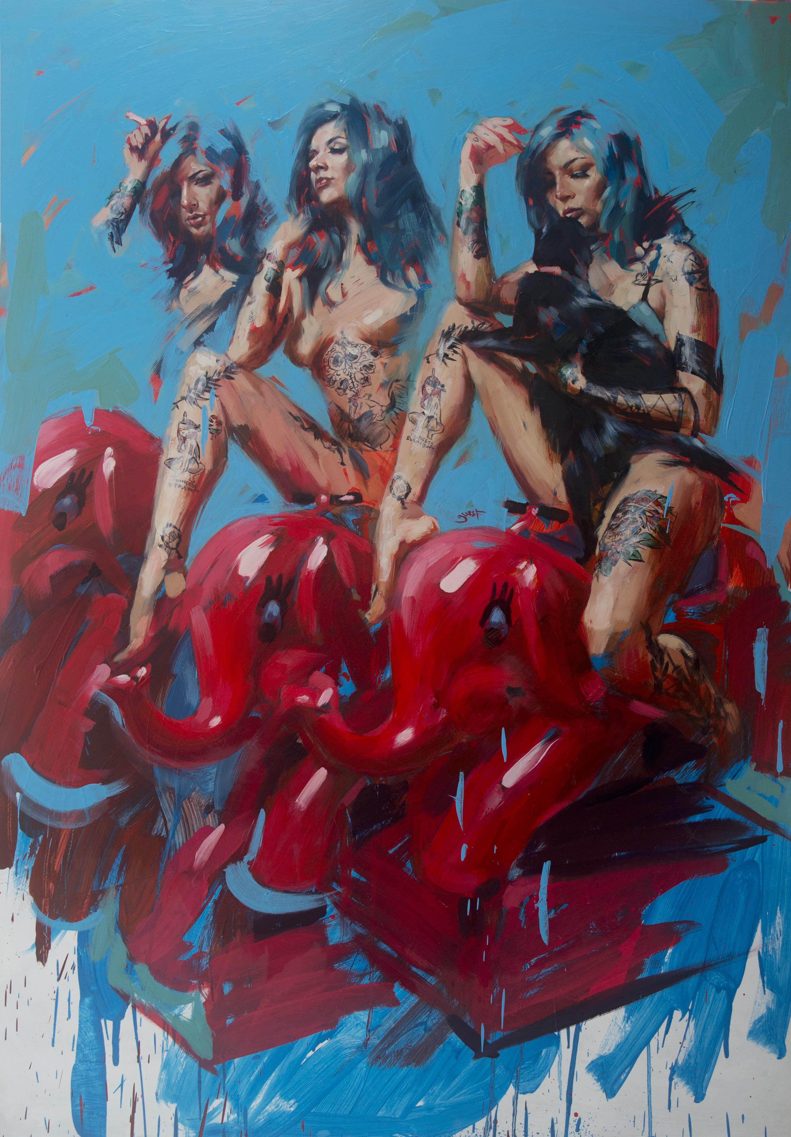 3x RED ELEPHANT