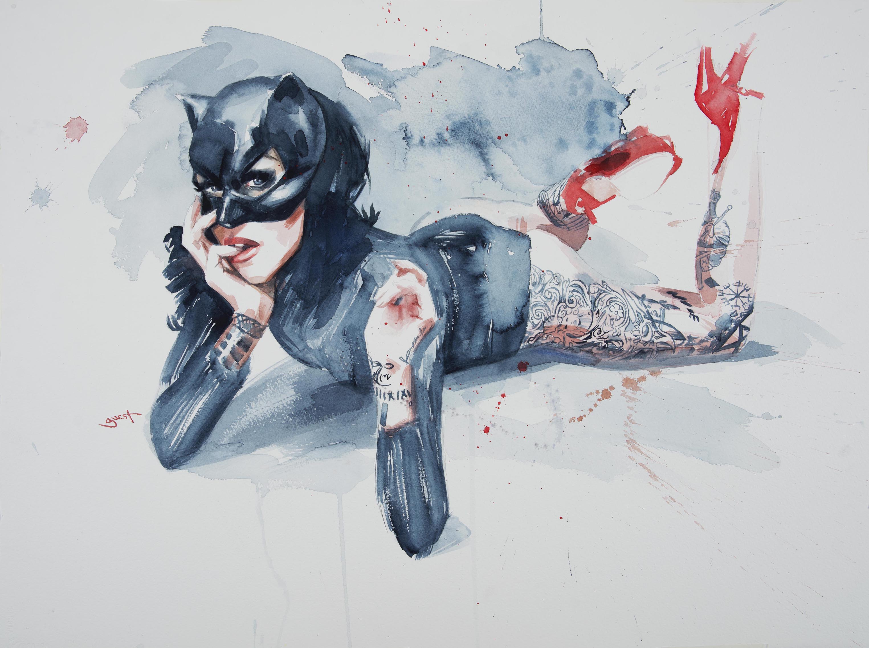 'Red shoes/Black Mask'
