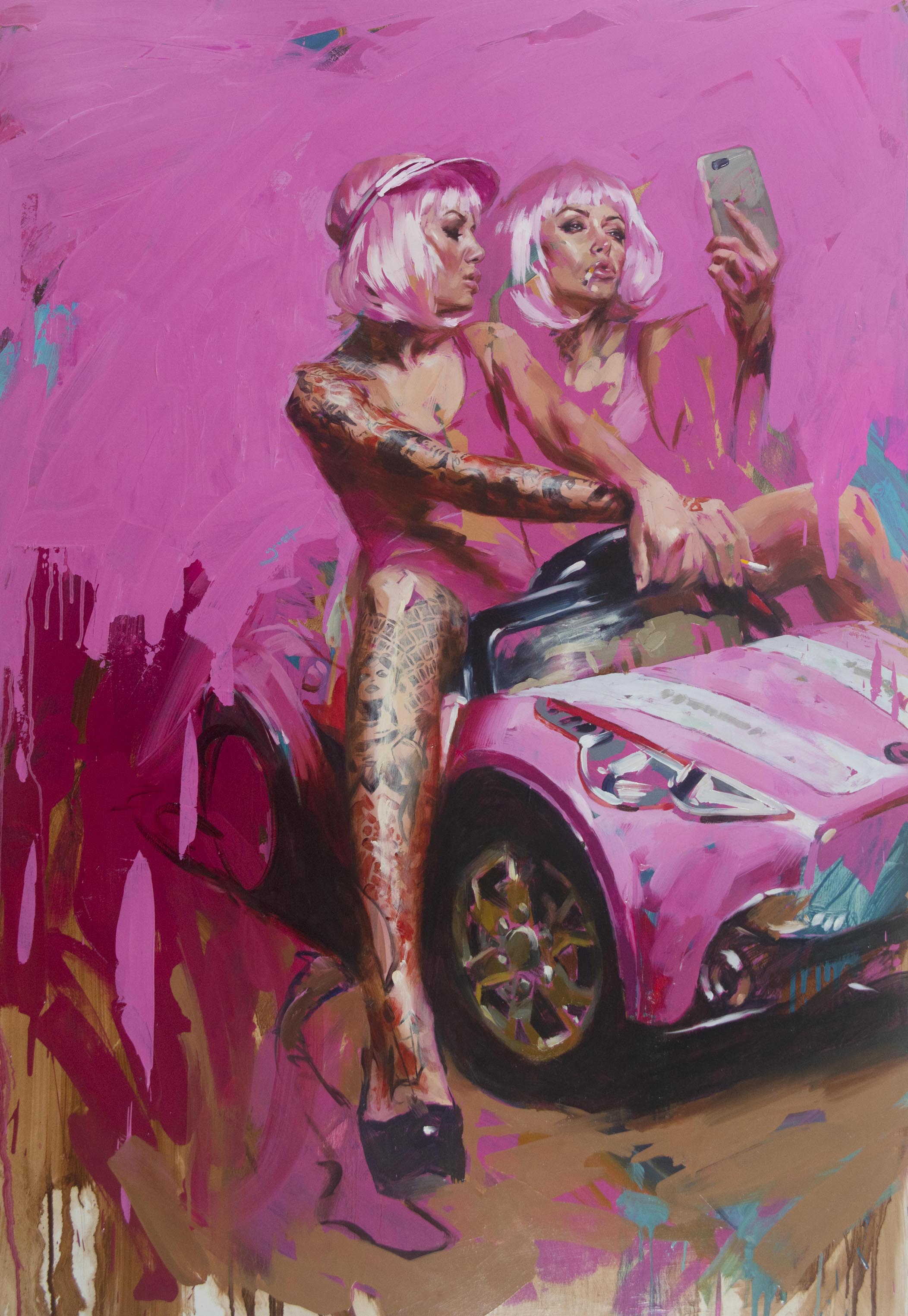 PINK CAR SELFIE