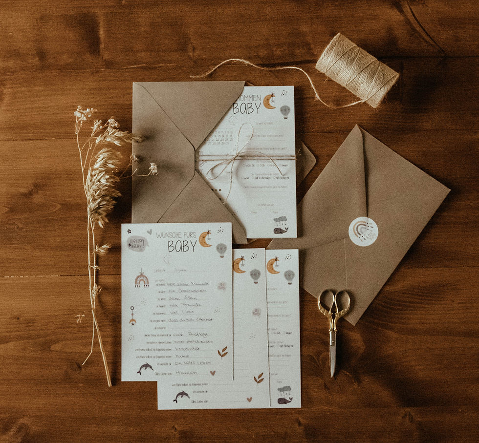 Babyparty Ausfüllkarten 10er Set - Regenbogen