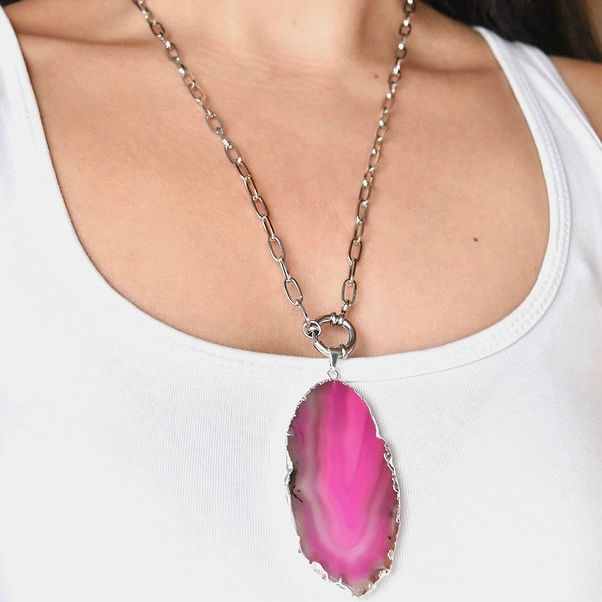 Miniatura: Ágatas con collar de acero 
