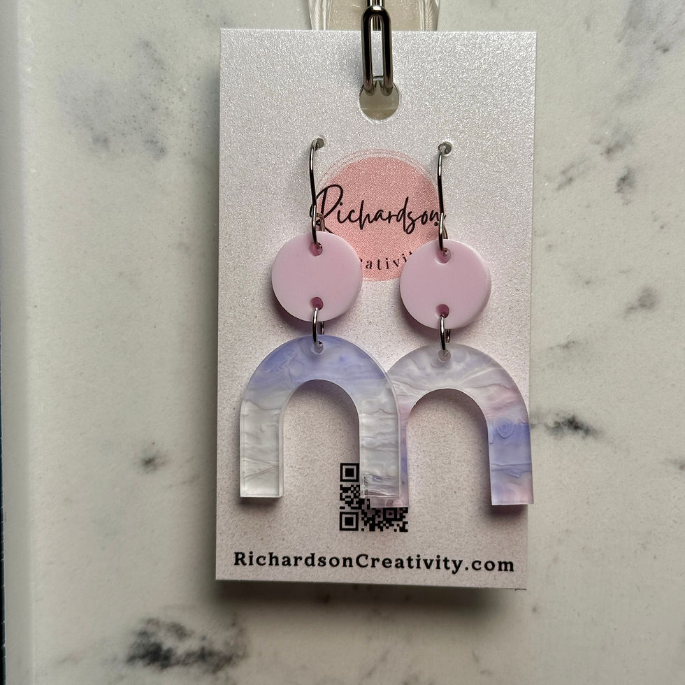 light pink acrylic earring