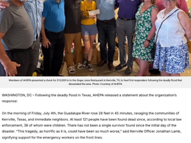 AHEPA Donates to Feed First Responders in Wake of Texas Flood